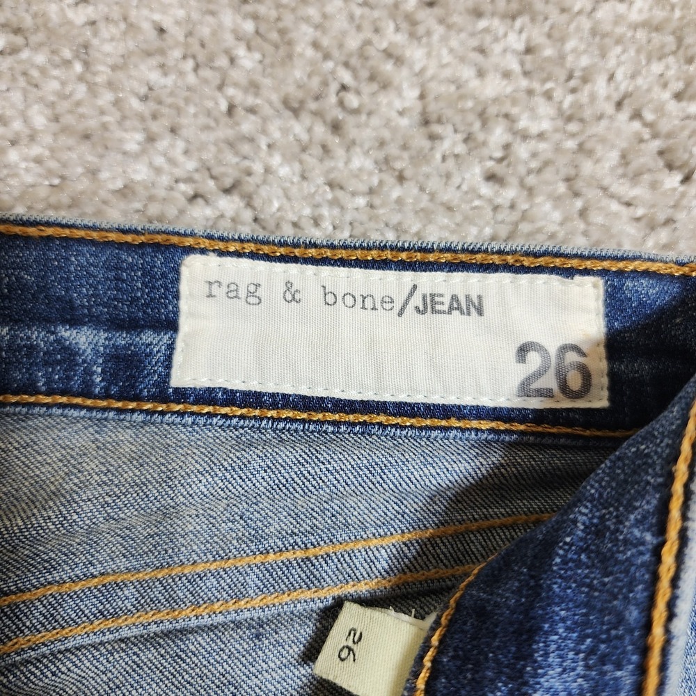 Rag & Bone The Skinny Jeans Surf Wash Low Rise Size 26 (Measures 28)  Y2K - Picture 6 of 12